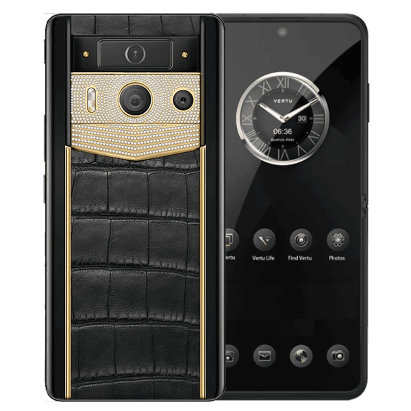 METAVERTU 2 MAX Generation Luxury Custom Made Gold Plain Weave with Diamond Alligator Black 1 Metavertu 2 Max Generation Luxury Custom Made Gold Plain Weave With Diamond Alligator Black