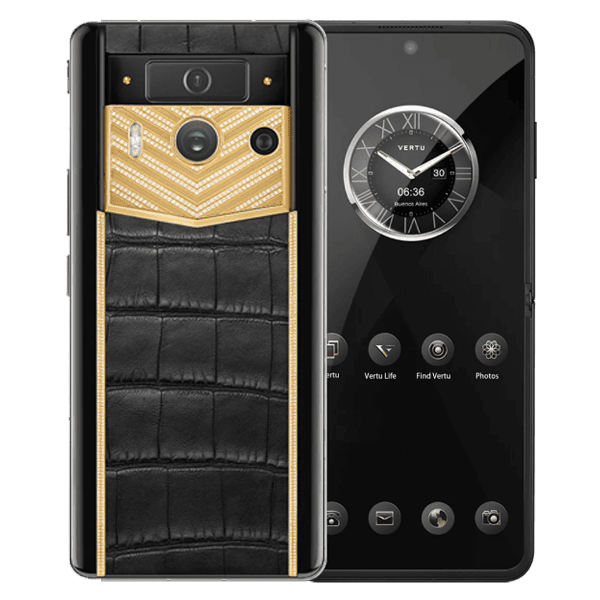 METAVERTU 2 MAX Generation Luxury Custom Made Gold with Diamonds Alligator Black 1 Metavertu 2 Max Generation Luxury Custom Made Gold With Diamonds Alligator Black