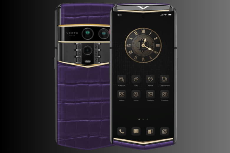 Vertu Agent Q Alligator Quint Gold Diamond Collector’s Edition Grape Purple 1TB