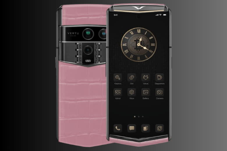 Vertu Agent Q Alligator Single Gold Diamond Collector’s Edition Sakura Pink 1TB