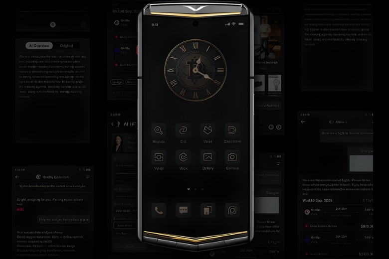 Màn hình Sapphire Vertu Agent Q Alligator Tri Gold Diamond Collector’s Edition Iron Black 1TB