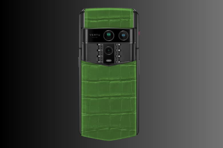 Vertu Agent Q Black Premium Set Single Gold Accent Bamboo Green Alli 1tb