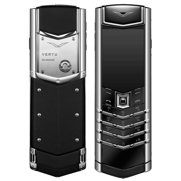 Vertu Signature S White Steel Jade Black Calf