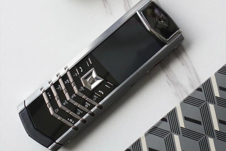 Vertu SIGNATURE V Stainless Steel Silver Khaki Brown 12 Điện thoại Vertu Signature