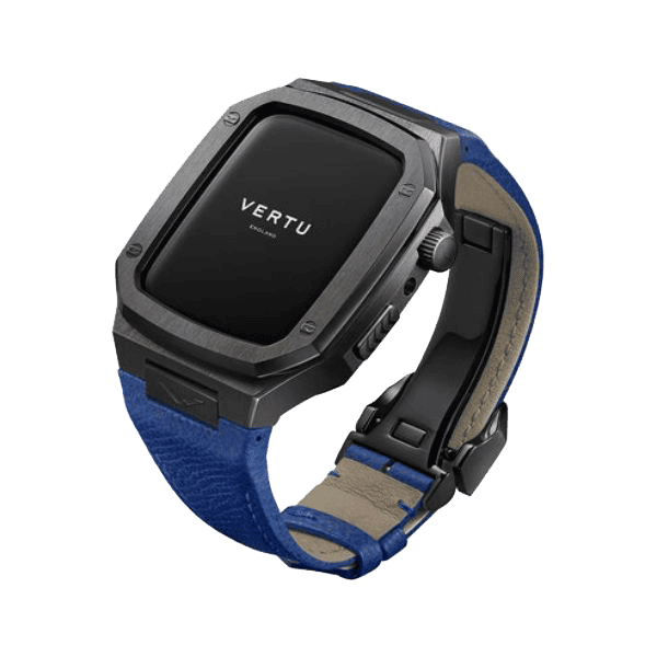 Vertu Watch Black Stainless Steel Blue Calf