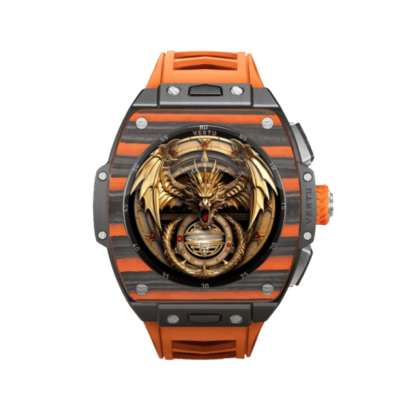 Vertu Watch S1 Finished Set Black And Orange Carbon Fiber Orange Strap