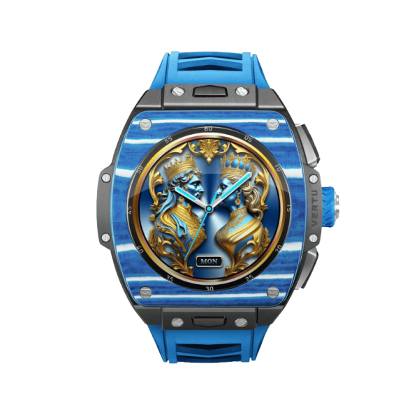 Vertu Watch S1 Finished Set Blue And White Carbon Fiber Navy Blue Strap