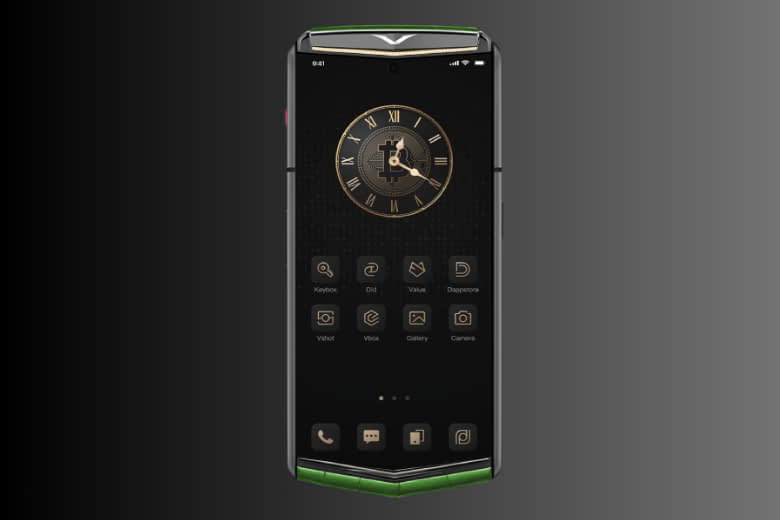 Vertu Agent Q Alligator Single Gold Diamond Collector’s Edition Bamboo Green 1TB