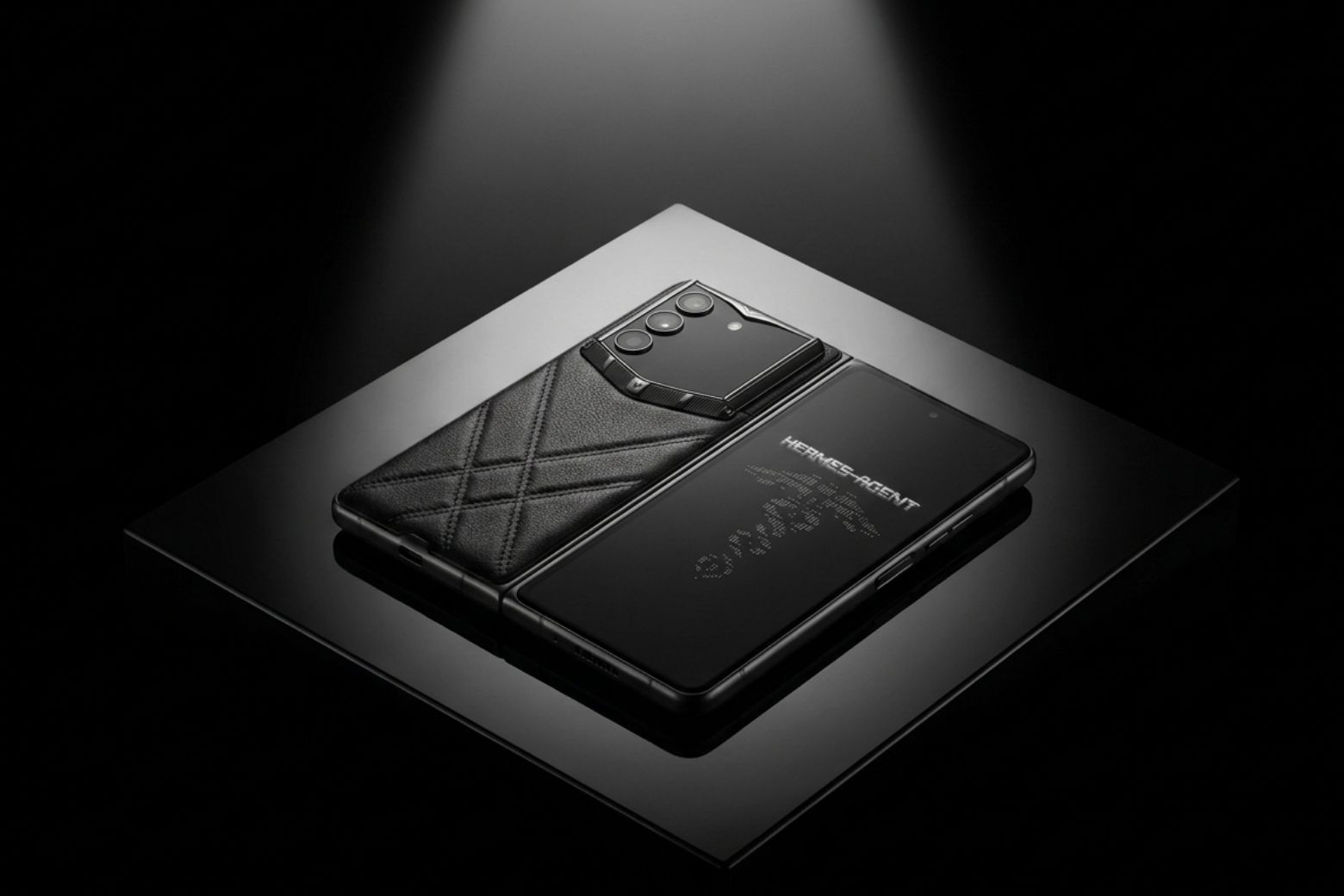 Vertu AlphaFold Stitched Calfskin Black No Logo 1TB VN 01