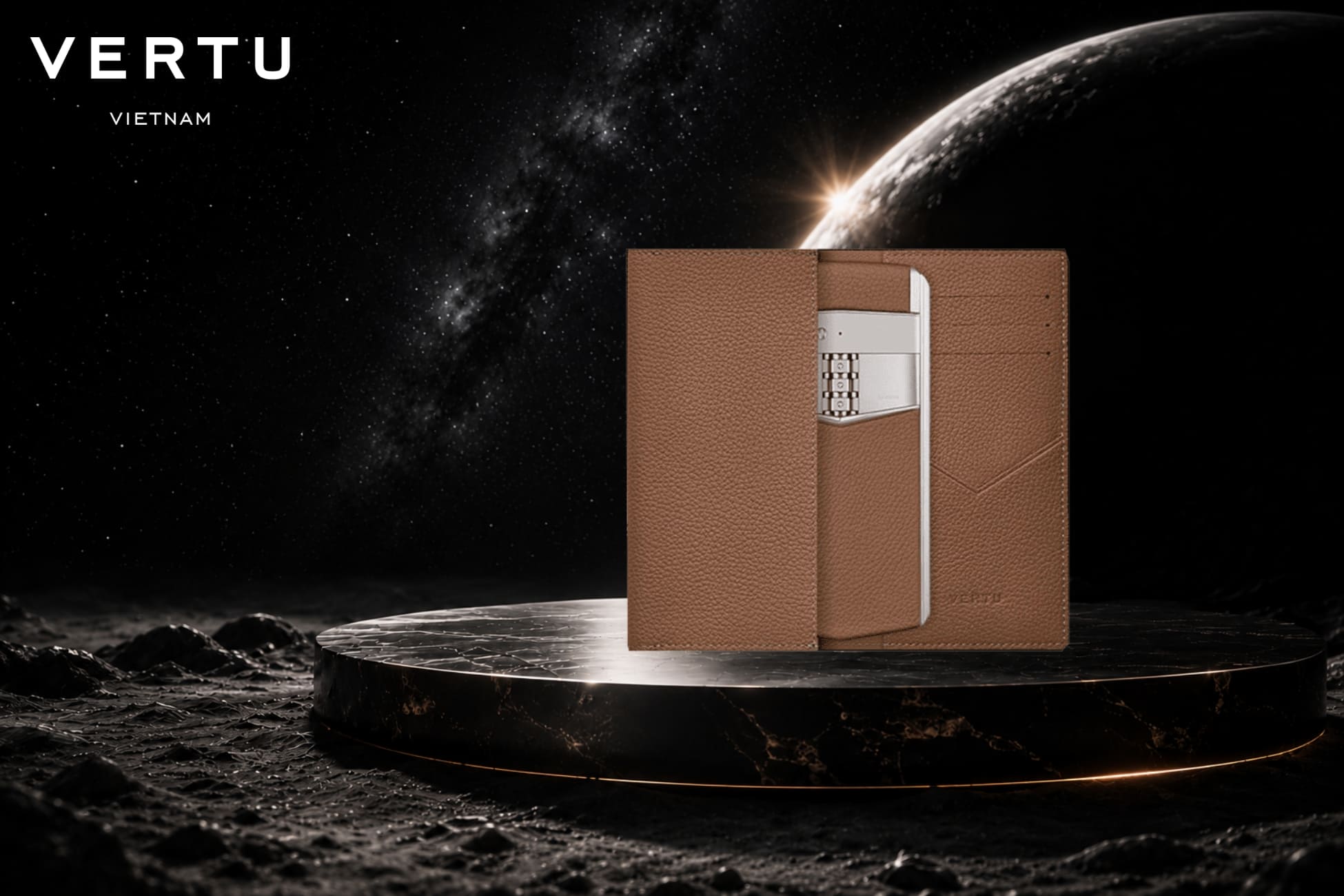 Top phụ kiện điện thoại Vertu cho giới thượng lưu 5 Aster P Wallet Calf Case Phone Bag