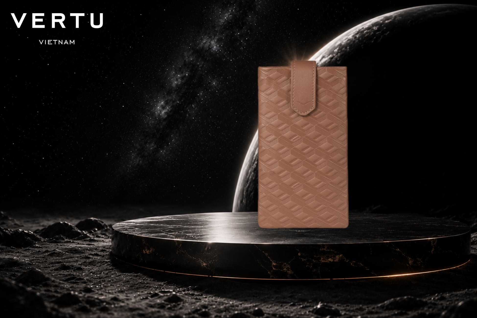 Top phụ kiện điện thoại Vertu cho giới thượng lưu 4 Vertu METAVERTU Calf Leather Phone Case Brown