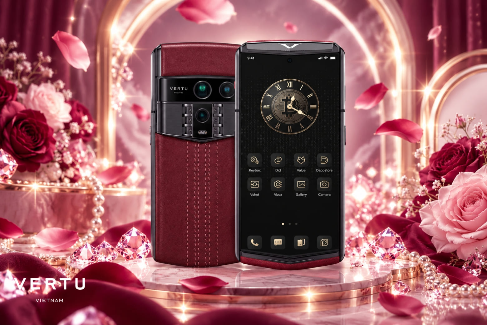 Điện thoại Vertu cao cấp làm quà tặng 20/10: Gợi ý dành cho người phụ nữ đặc biệt 4 Agent Q Black Regular Set Wine Red Quilted Stitch Pure Wine Red Calf 1TB HW