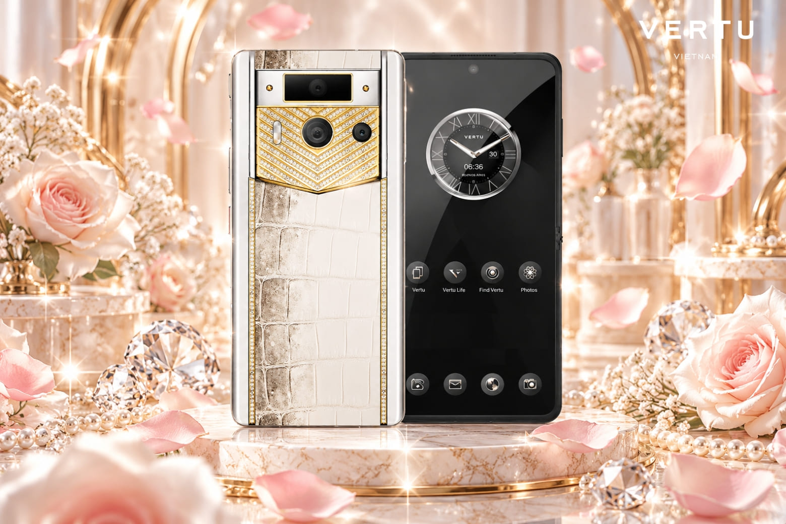 Điện thoại Vertu cao cấp làm quà tặng 20/10: Gợi ý dành cho người phụ nữ đặc biệt 6 Metavertu 2 Max Customized Himalaya Alligator Leather White