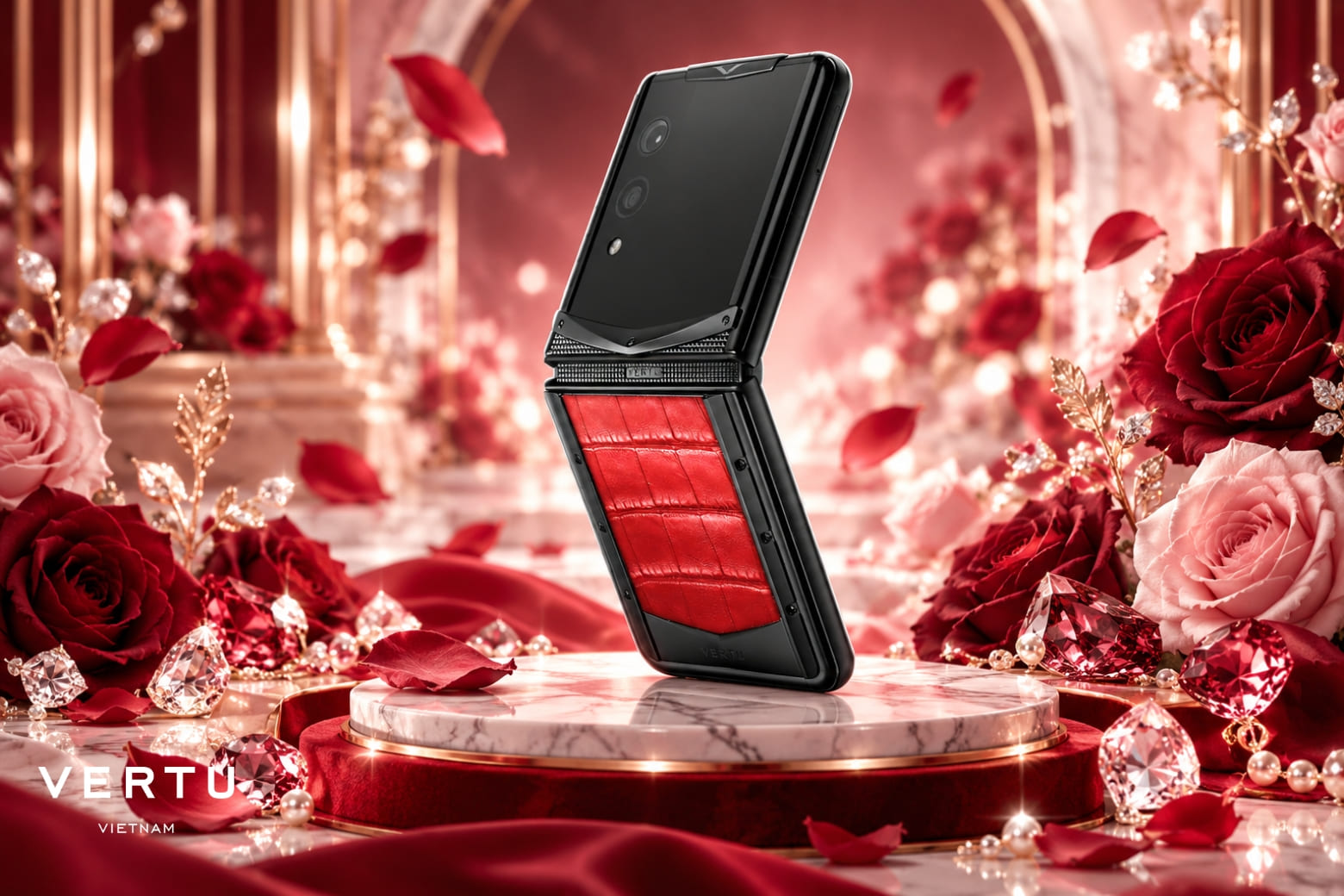 Điện thoại Vertu cao cấp làm quà tặng 20/10: Gợi ý dành cho người phụ nữ đặc biệt 5 Quantum Flip Black Flame Red Alli